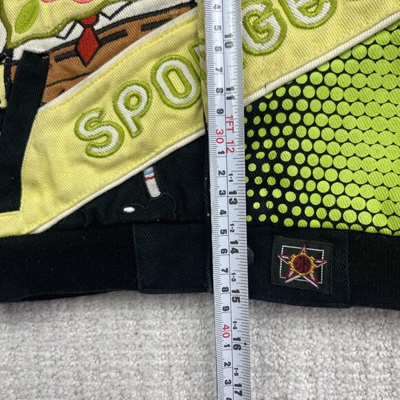 Vintage JH Design x Spongebob Nickelodeon Nascar Jacket Kids 3T Black / Yellow - Picture 7 of 15